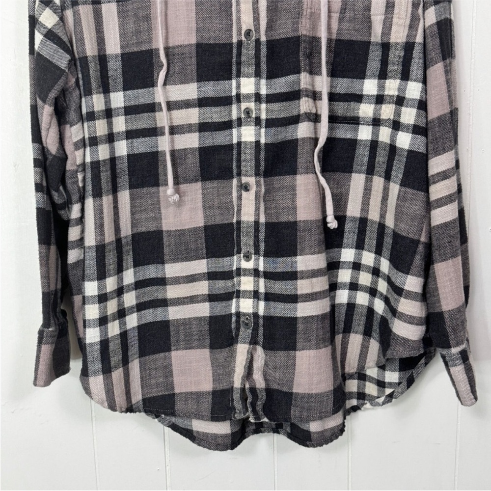 American Eagle shacket Hooded Button-Up - Picture 3 of 8